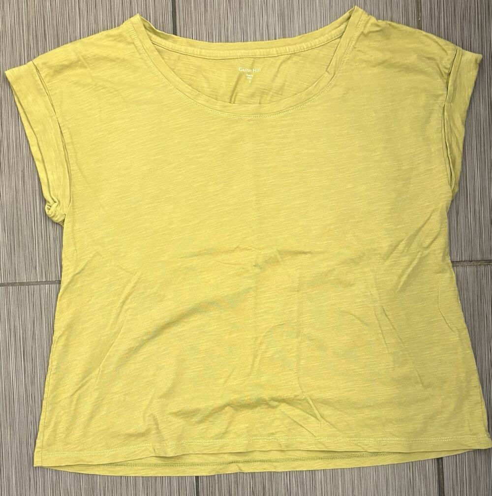 Garnet Hill Short Sleeve Organic Cotton T-shirt Women’s Small Green